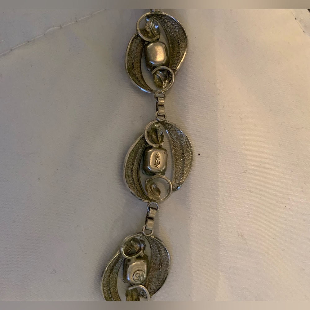Van Dell Vintage Sterling Silver & Blue Topaz Bracelet – 7" - Picture 3 of 5